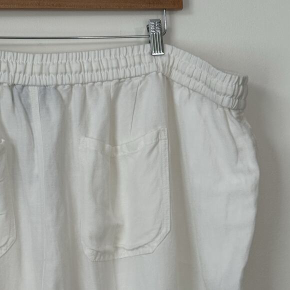NWT Lane Bryant Linen Blend Wide Leg Pants Plus Size 26/28 White Drawstrings - Picture 10 of 13